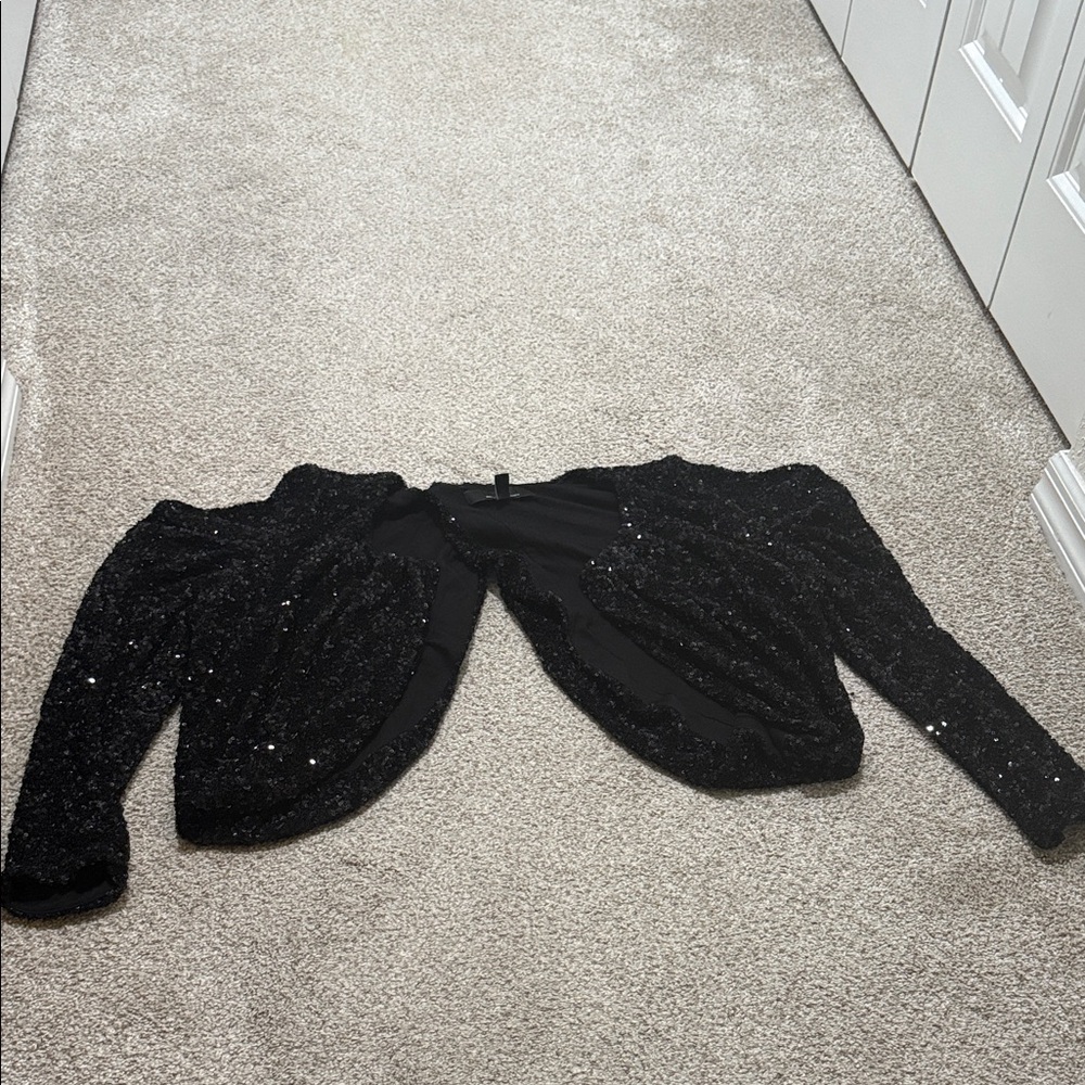 White House Black Market Black Sequin Jacket